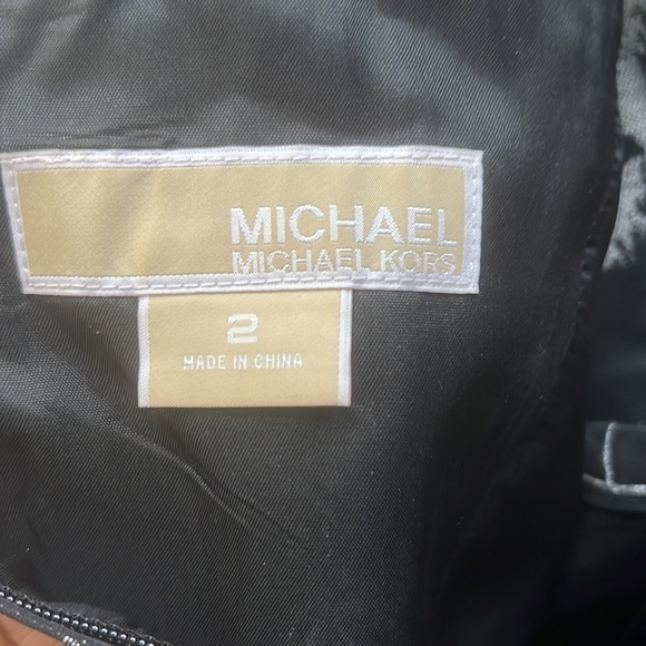 MICHAEL KORS BLACK GREY METALLIC MIDI DRESS BELTED EVENING DRESS A-LINE DRESS  2 - Picture 12 of 17